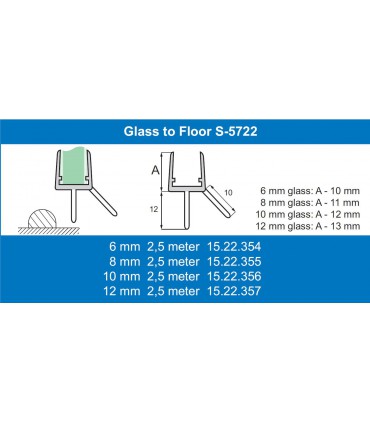 Joint d'étanchéité bas de porte lèvre déportée, racleur série S.5722