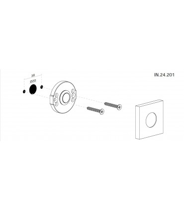 Bouton de sonnette carré en inox brossé