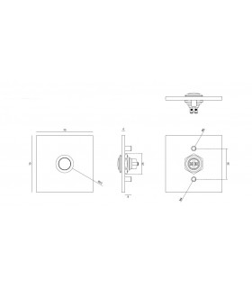 Bouton de sonnette carré en inox brossé Bouton de sonnette carré en inox brossé