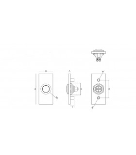 Bouton de sonnette rectangulaire en inox brossé Bouton de sonnette rectangulaire en inox brossé