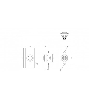 Bouton de sonnette rectangulaire en inox brossé