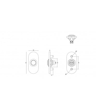 Bouton de sonnette oblong en inox brossé
