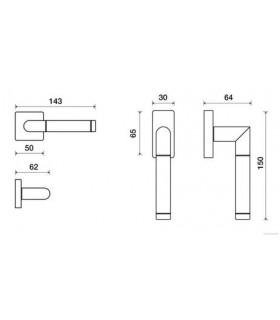 Poignée béquille de porte ou fenêtre LOREDANA SQUARE - Frascio