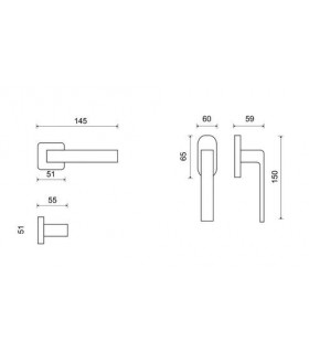 Poignée béquille de porte ou fenêtre ICE Q - Frascio