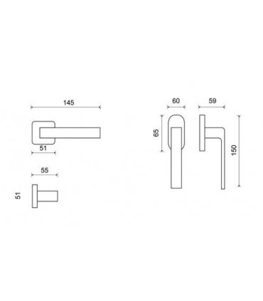 Poignée béquille de porte ou fenêtre ICE Q - Frascio