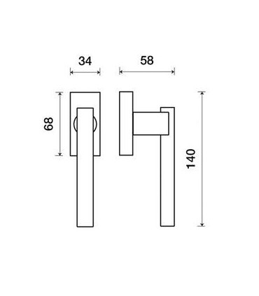 Poignée béquille de porte ou fenêtre KALE - Frascio