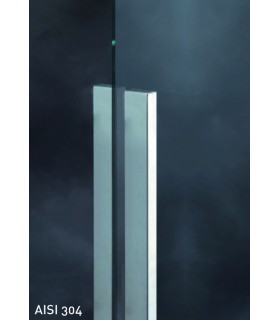 Poignée méplat pour porte en verre