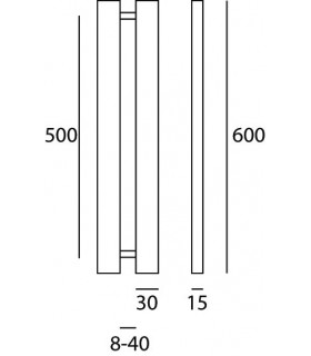 Poignée méplat pour porte en verre
