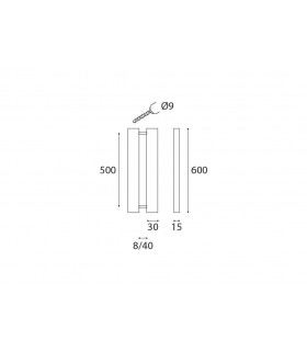 Poignée méplat pour porte en verre