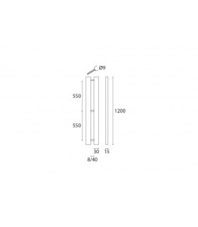 Poignée méplat pour porte en verre