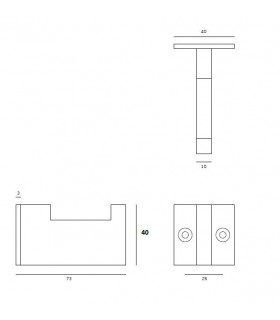 Patère crochet série SLIM BLACK