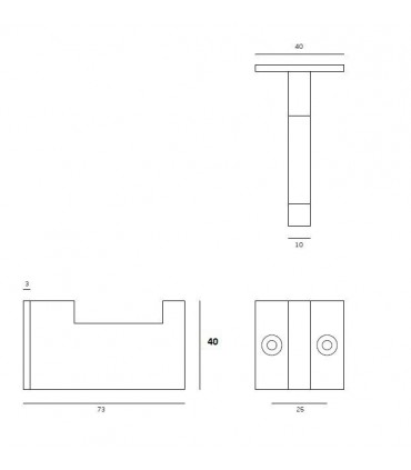Patère crochet série SLIM BLACK