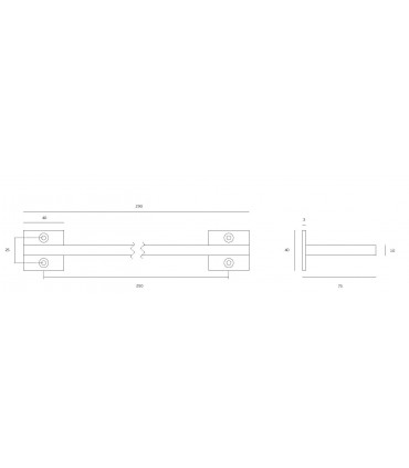 Porte serviette mural SLIM BLACK Série