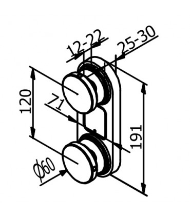 Fixation ponctuelle double par point 60 mm