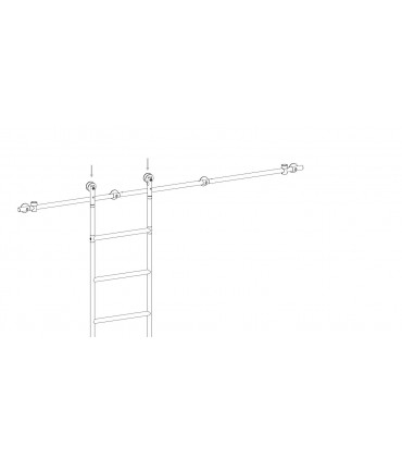 Echelle coulissante en inox pour bibliothèque
