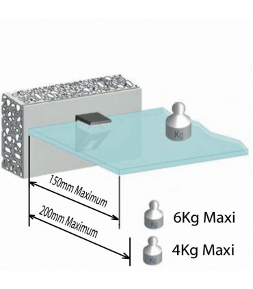 Support Kalabrone mini pour étagére en verre