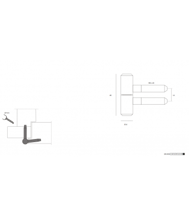 Fiche à visser en inox aisi304 40 mm 20 kg