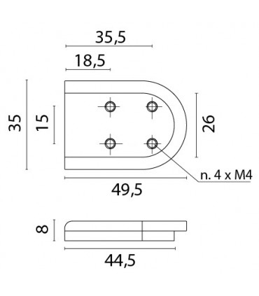 Contre plaque pour charnière au ras 9436A