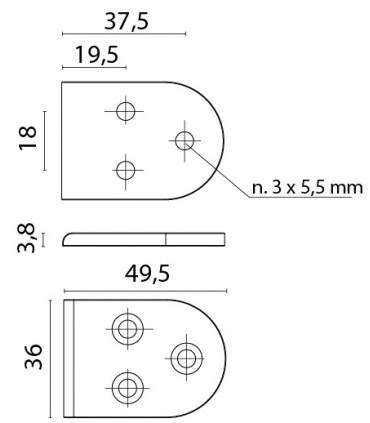 Contre plaque pour charnière au ras 9436B