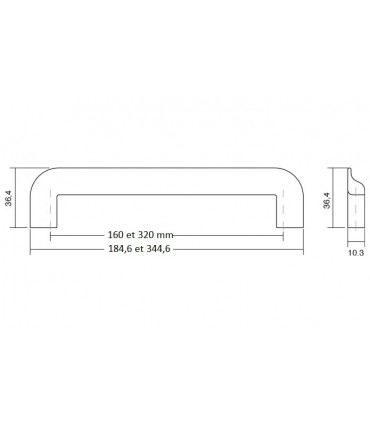 Poignée d'ameublement série Nice 0480 par Viefe