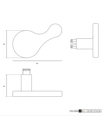 Paire de poignées béquille Simpull push