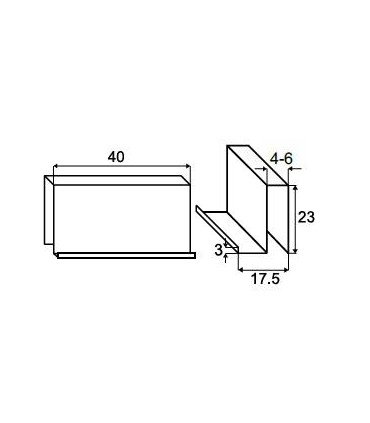 Poignée tirette pour porte en verre d'épaisseur 4 à 6 mm