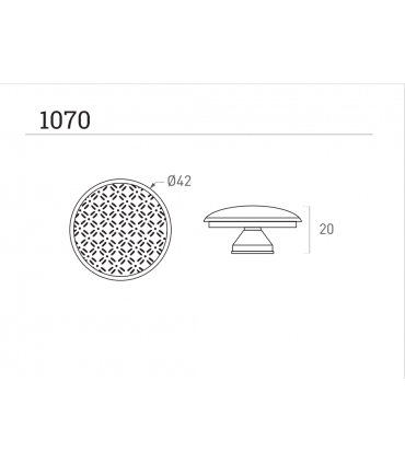 Bouton rond 42 mm laiton gravée type cannelé