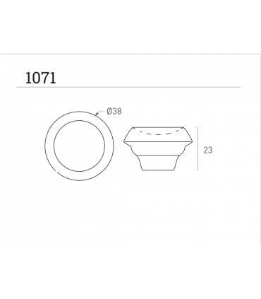 Bouton rond 38 mm laiton forme conique