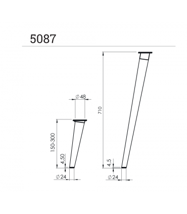 Pied incliné conique en bois ambiance nordic