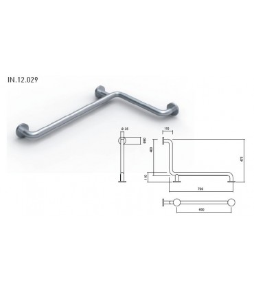 Barre de maintien 600 x 400 mm