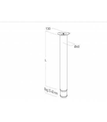 Pied acier forme tubulaire 60 mm pour table ou mange debout