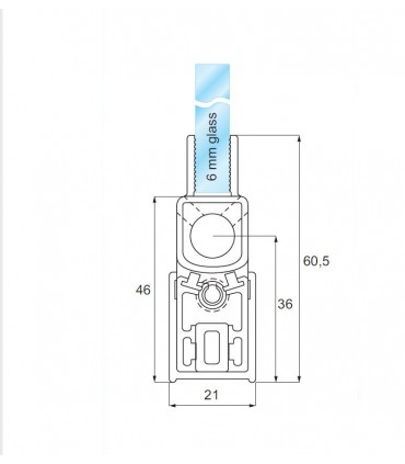 Charnière pare douche à relèvement série SQUARE