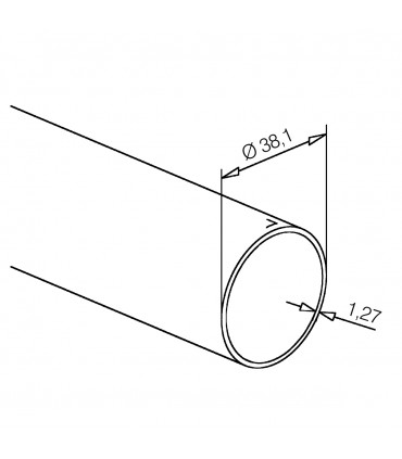 Tube finition noir anthracite diamètre 38.1 mm