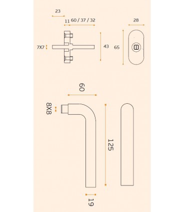 Poignée de fenêtre en bronze série BZ.00.028 DKP