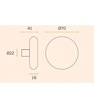 Poignée bouton fixe plat en bronze série BZ.00.099