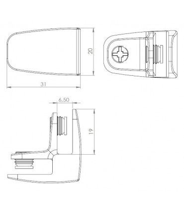 Connecteur Glass Passion deux voies à 90°