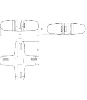 Connecteur Glass Passion quatre voies à 90°