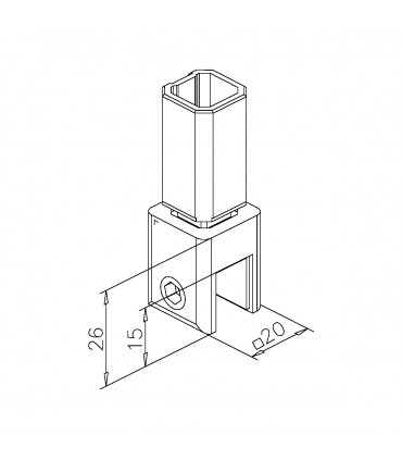 détail de la pince pour du verre épaisseur 6 à 10 mm.
