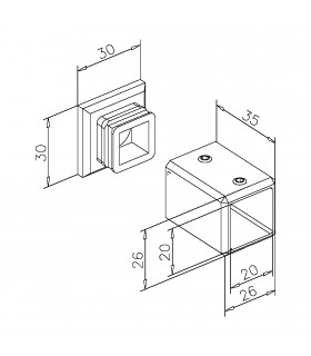 détail du manchon fixé au plafond. détail du manchon fixé au plafond.