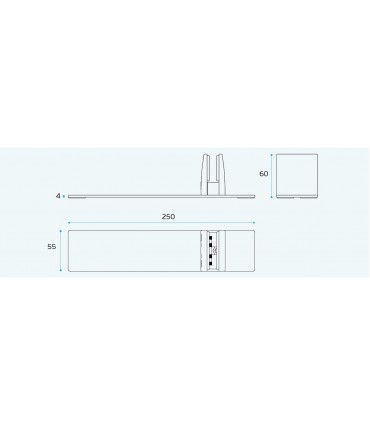 Support déporté pour panneau pare-haleine en verre ou plexiglass d'épaisseur 8 à 12.76 mm