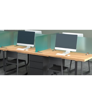 Support centré pour panneau pare-haleine en verre ou plexiglass d'épaisseur 8 à 12.76 mm