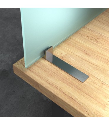 Support déporté pour panneau pare-haleine en verre ou plexiglass d'épaisseur 6 à 10 mm