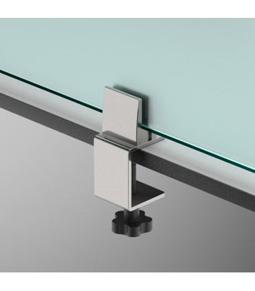 Support rotatif pour panneau pare-haleine en verre ou plexiglass d'épaisseur 8 à 10 mm