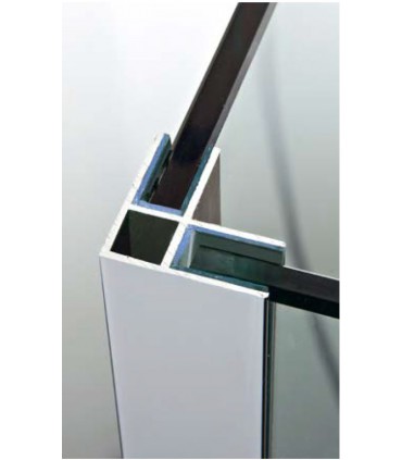 Profil angulaire 90° pour verre ép.8 ou 10 mm