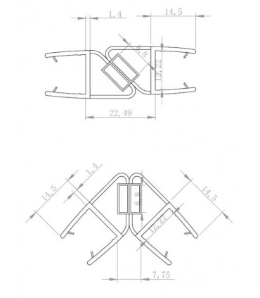 Joint d'étanchéité magnétique 90/180° série S.5711