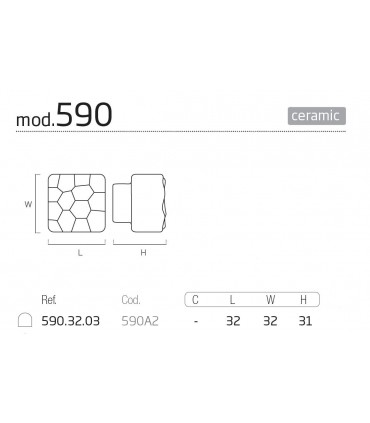 Bouton carré série Dunes