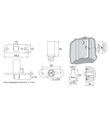 Loquet rétractable pour porte de sauna