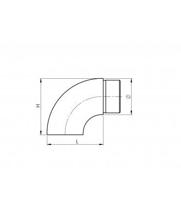 Embout crosse coudé pour tube Ø 33.7 & 42.4 x 2 mm