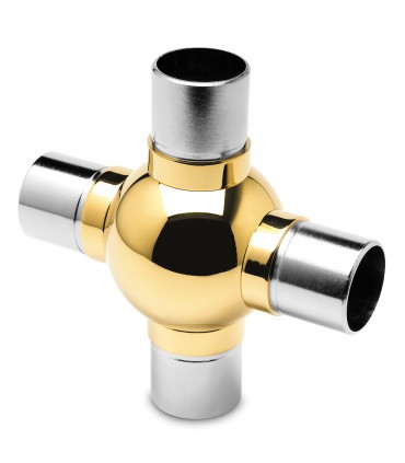 Raccord boule quatre départs en croix pour tube de 38 mm