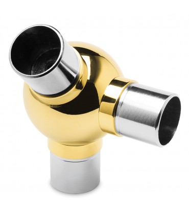 Raccord boule à 45° avec un départ à 90° pour tube de 38 mm